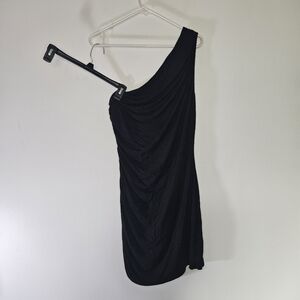 A New Day Black One Shoulder Dress Sz L